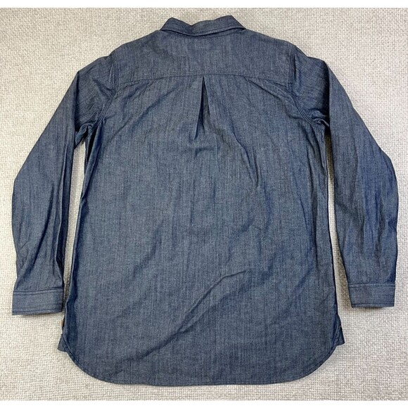 Carhartt Chambray Shirt Flex Women's Large (12/14) Blue Button-Up Long Sleeve - Picture 3 of 7